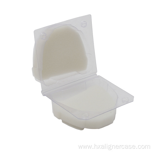 PVC Plastic Transparent Denture Storage Cases With Sponge